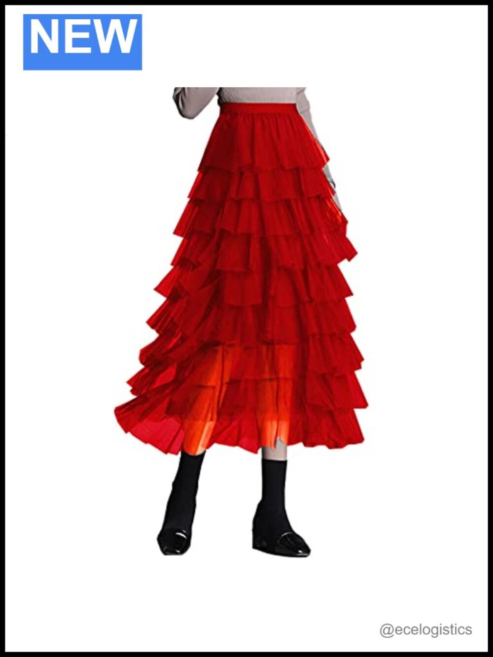 Women's Tiered Layered Mesh Ballet Tutu A-Line Long Skirt High Waist